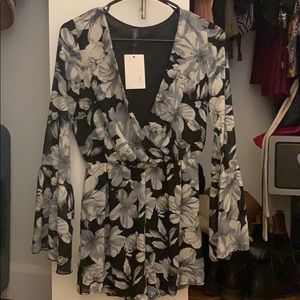 Floral fall print romper